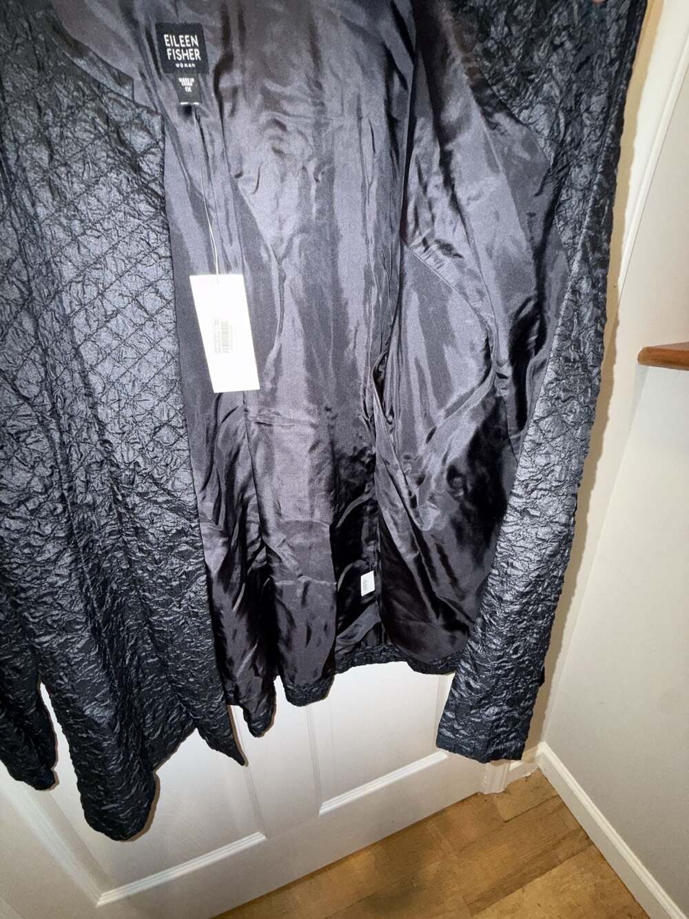 Eileen Fisher Quilted Diamond Tussah Silk Jacket 1X - Picture 5 of 6